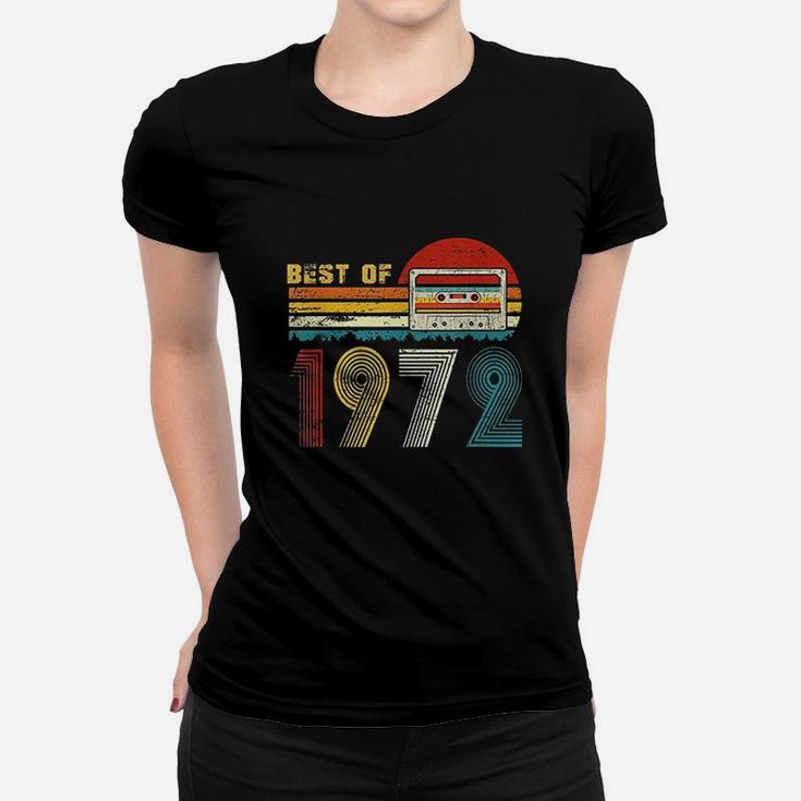 49Th Bday Gifts Best Of 1972 Retro Cassette Tape Vintage Women T-shirt