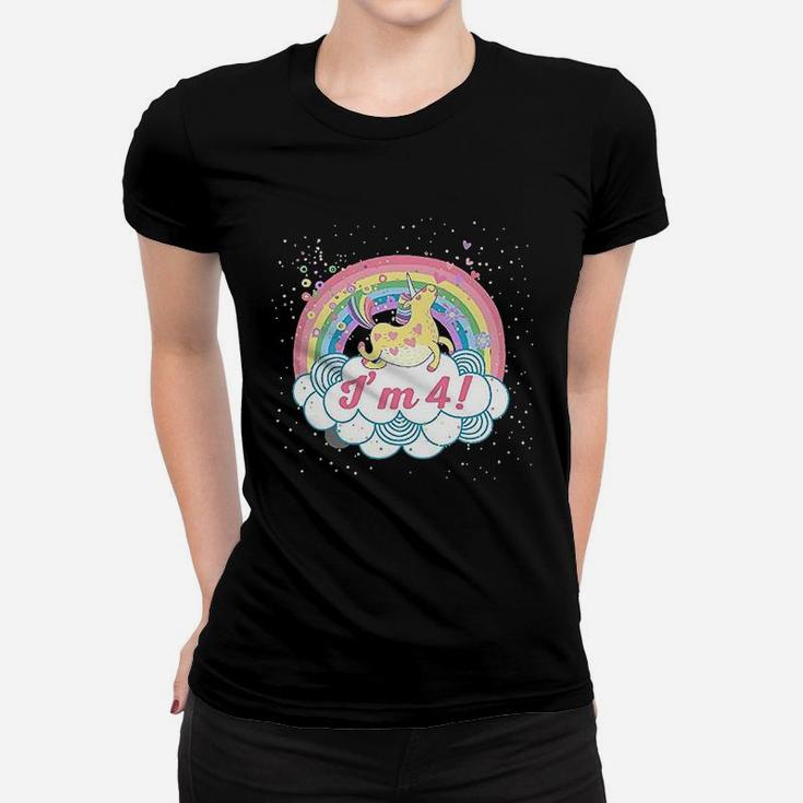 4Th Birthday Unicorn Rainbow Cute Girls Women T-shirt