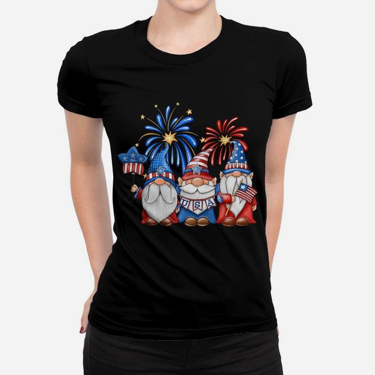 4Th Of July American Gnomes Celebrating Independence Day Women T-shirt