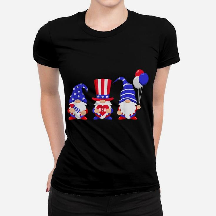 4Th Of July Gnomes Patriotic Usa Flag Independence Day Tee Women T-shirt
