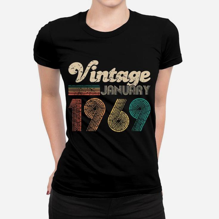 50Th Birthday Gift - Vintage January 1969  Women Men Women T-shirt