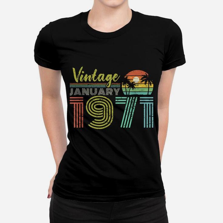 50Th Birthday Gift Vintage January 1971 Fifty Years Old Women T-shirt