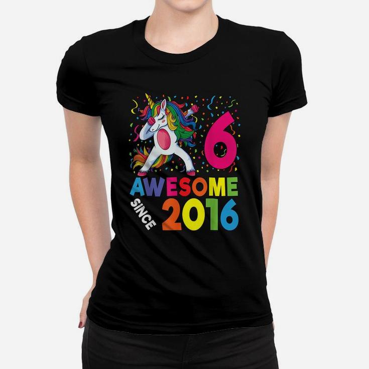 6Th Birthday Dabbing Unicorn Party Gift 6 Years Old Girl Women T-shirt