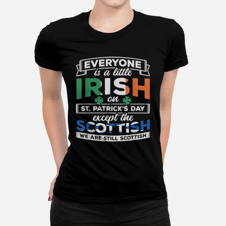 A Little Irish On St Patricks Day Scottish St Patricks Day Women T-shirt