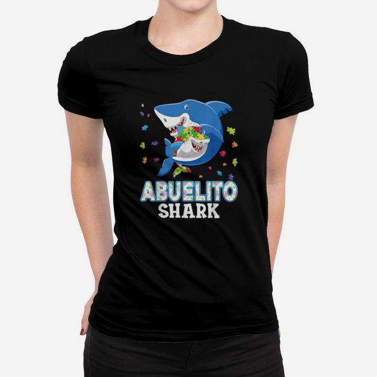 Abuelito Shark Autism Awareness Rainbow Puzzle Matching Do Women T-shirt