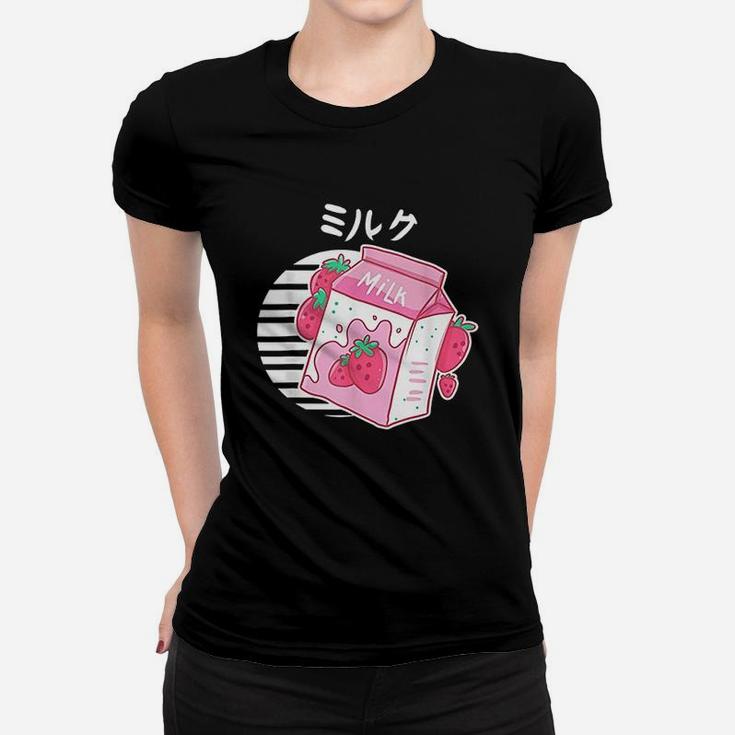 Aesthetic Pink Pastel Korean Strawberry Milk Carton Gift Women T-shirt