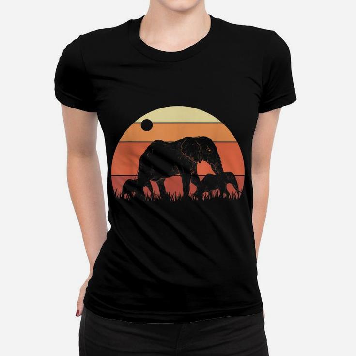 Africa Zoo Keeper Animal Family Kids Retro Elephant Women T-shirt