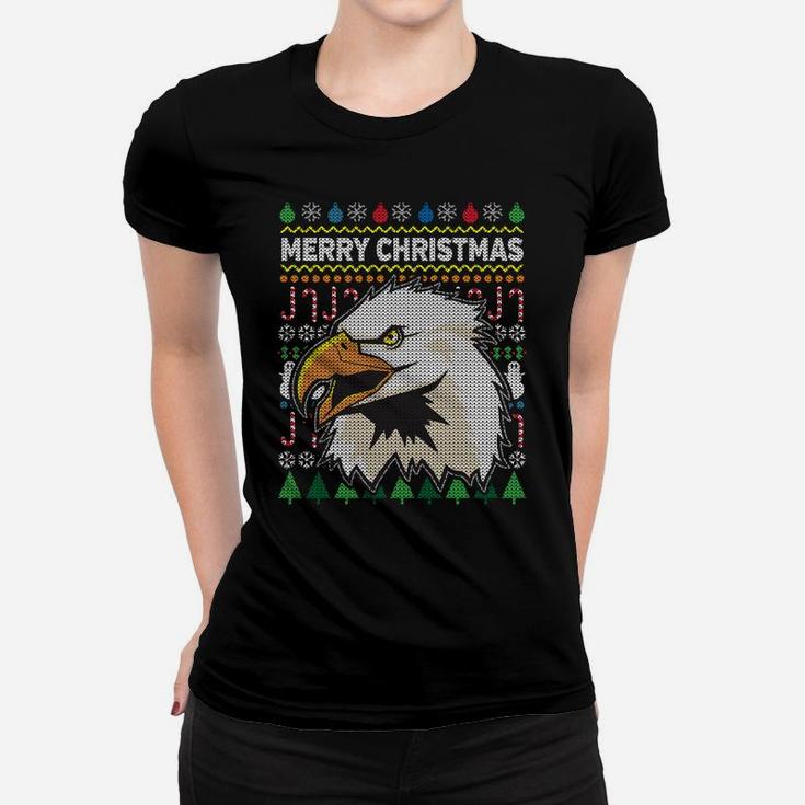 American Bald Eagle Merry Christmas Ugly Xmas Design Sweatshirt Women T-shirt