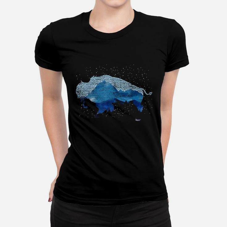 American Bison Nature Mountains Countryside Buffalo Women T-shirt