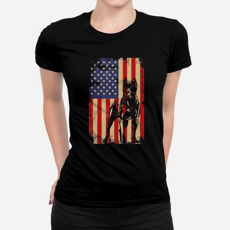 American Flag Cane Corso Shirt For 4Th Of July Women T-shirt
