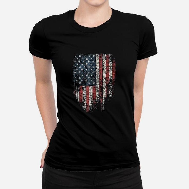 American Flag Women Men Distressed Patriotic Usa Women T-shirt