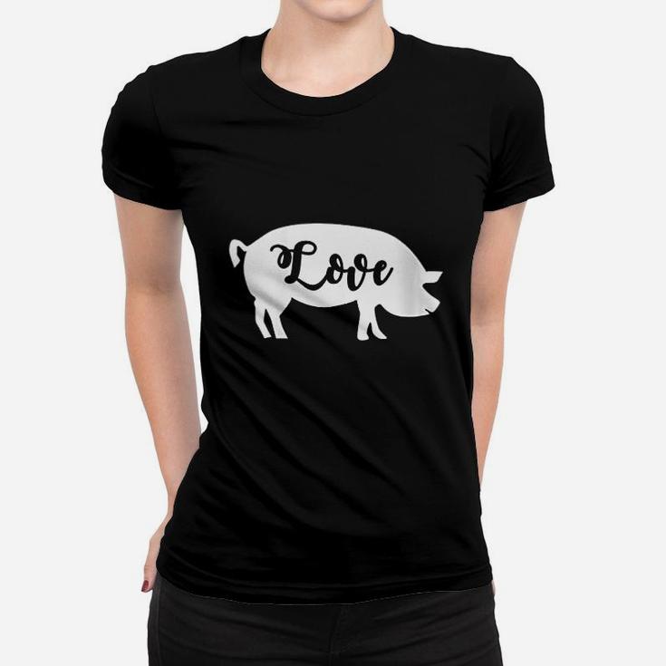 Animal Lover Pig Design Farmer Gift I Love Pigs Women T-shirt