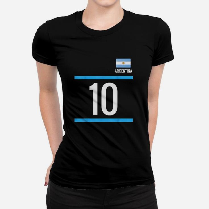 Argentina Soccer With Number 10 Women T-shirt