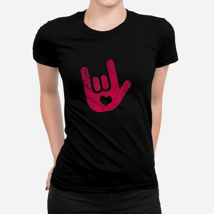 Asl Sign Language I Love You Sign Women T-shirt