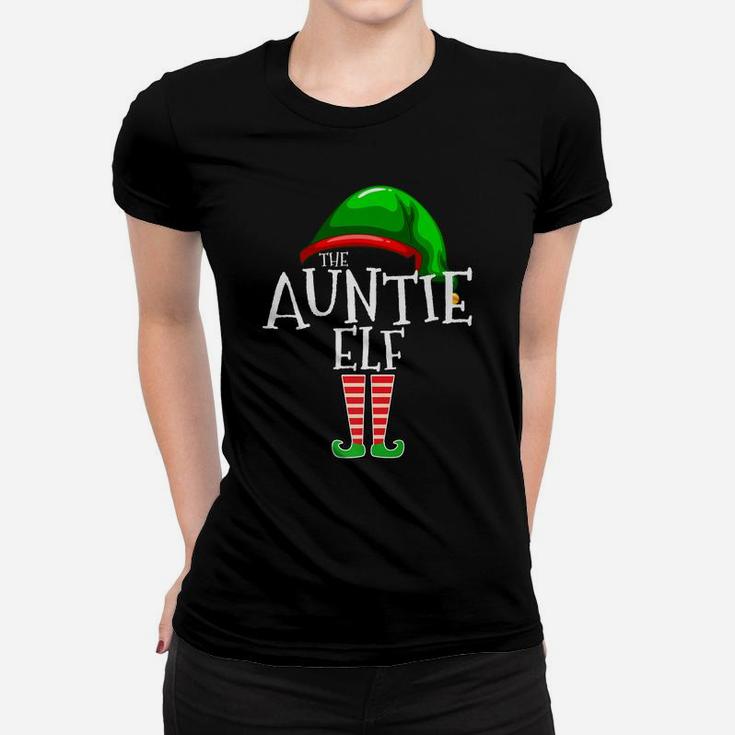 Auntie Elf Group Matching Family Christmas Gift Aunt Outfit Women T-shirt