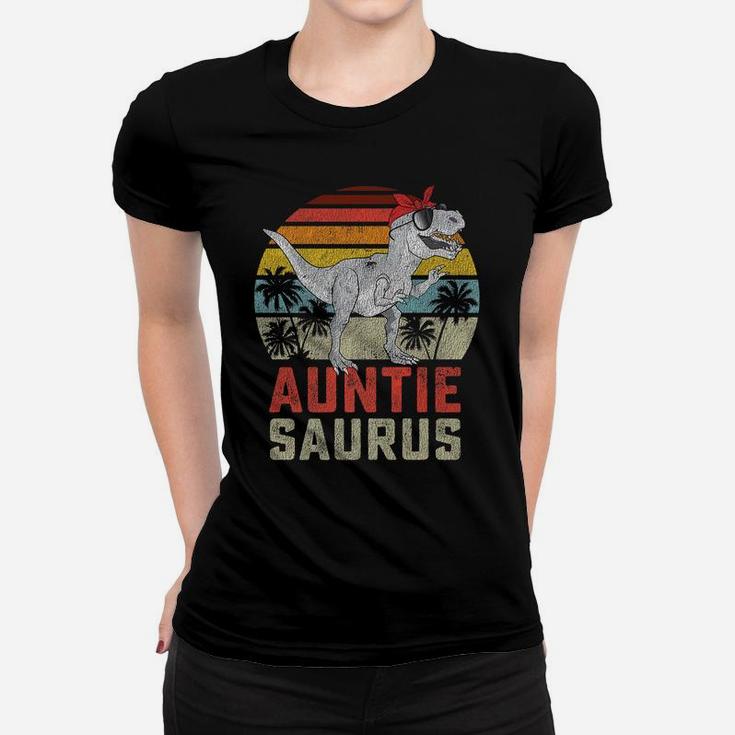 Auntiesaurus T Rex Dinosaur Auntie Saurus Family Matching Women T-shirt