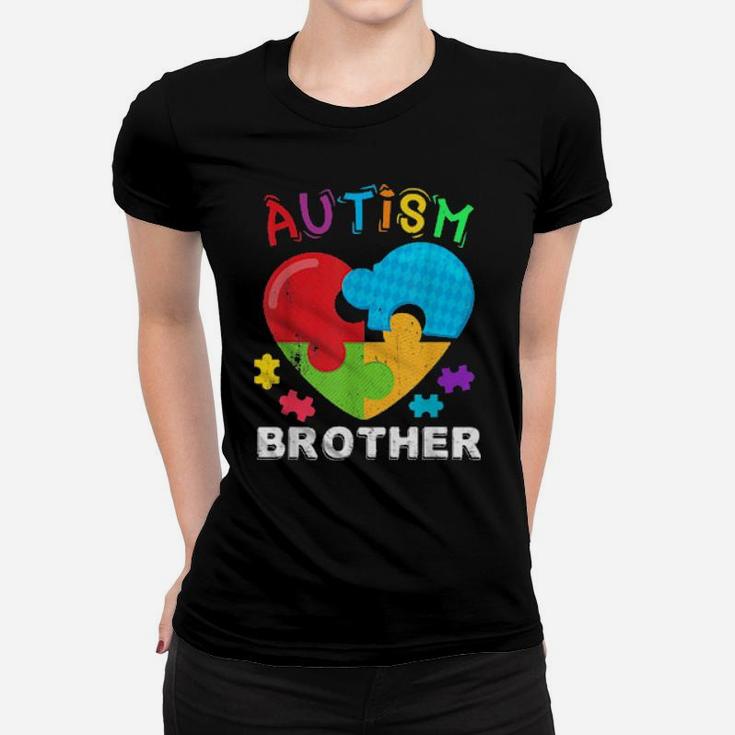 Autism Awareness Month For Brother Big Puzzle Heart Women T-shirt