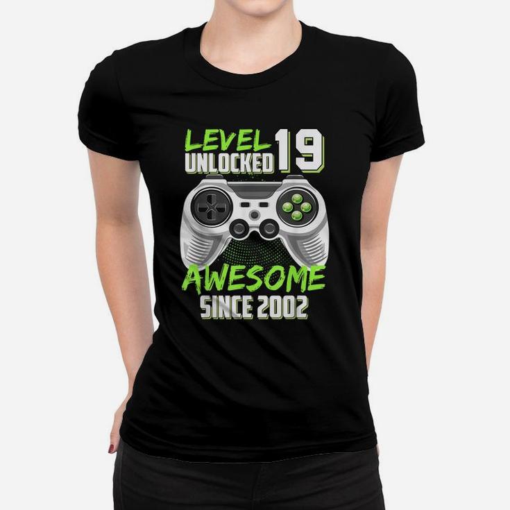 Awesome 2002 Level 19 Unlocked Video Game 19Th Birthday Gift Women T-shirt