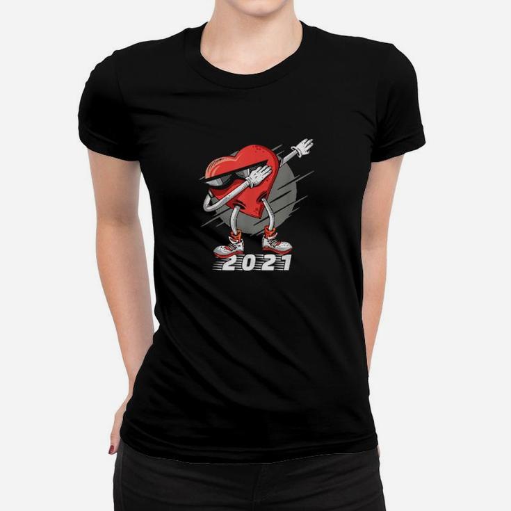 Awesome Daghter Son Valentines Day Dabbing Heart Women T-shirt