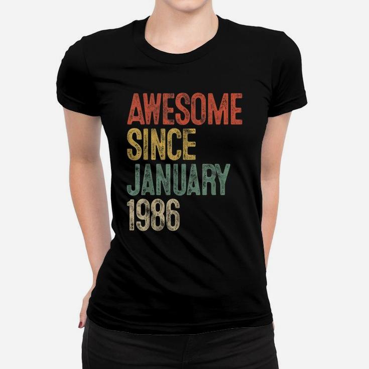 Awesome Since January 1986 35Th Birthday Gift 35 Year Old Women T-shirt