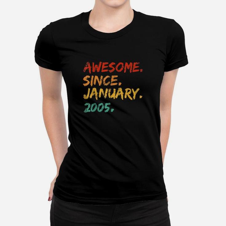 Awesome Since January 2005 Birthday Vintage Distressed Women T-shirt