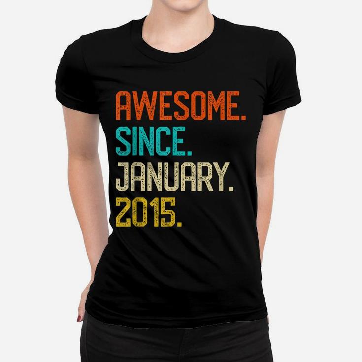 Awesome Since January 2015 Shirt Retro 4Th Birthday Girl Boy Women T-shirt