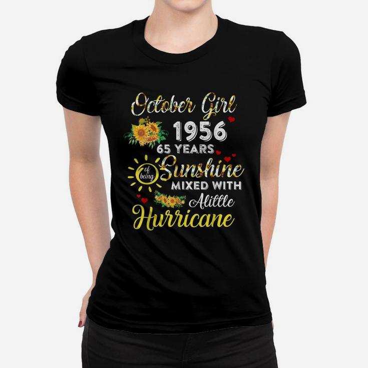 Awesome Since October 1956 65Th Birthday Flower Oct Girl Women T-shirt
