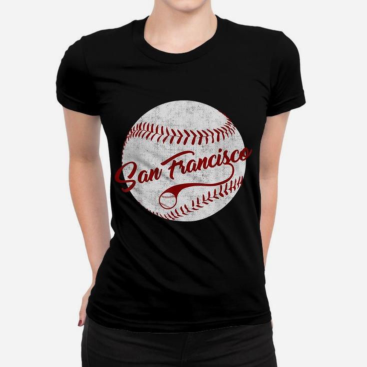 Baseball San Francisco Vintage Giant Ball, National Pastime Women T-shirt