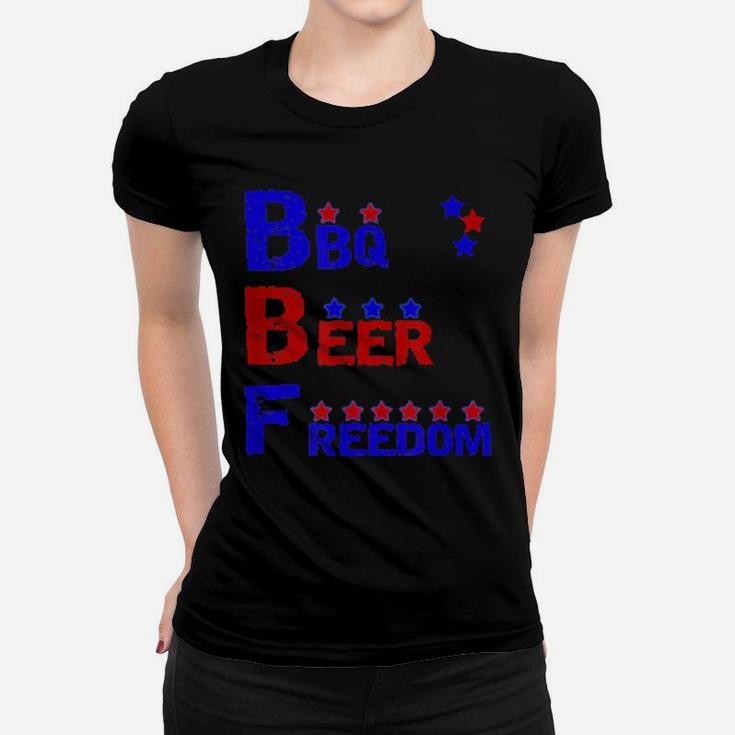 Bbq Beer Freedom Usa Party 4Th Of July Vintage Women T-shirt