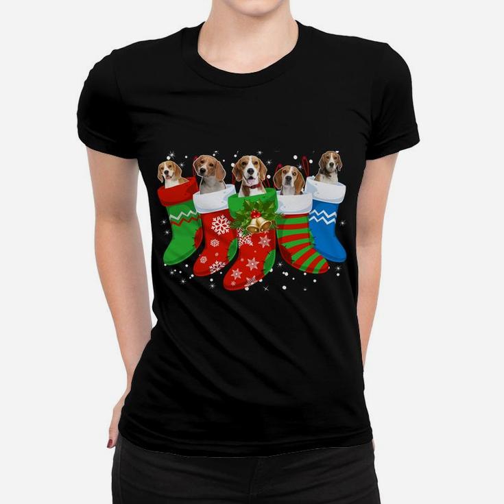 Beagle Christmas Sweatshirt Beagle Dog Cute Socks Xmas Gift Women T-shirt