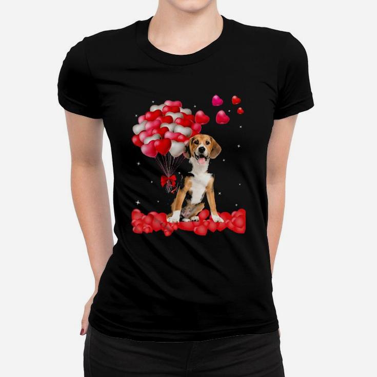 Beagle Valentines Day Outfit Heart Dog Lover Women T-shirt