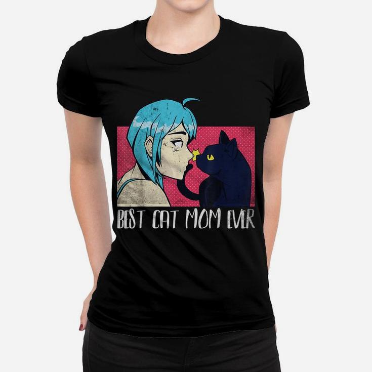 Best Cat Mom Ever Cat And Anime Noses Kiss Women T-shirt