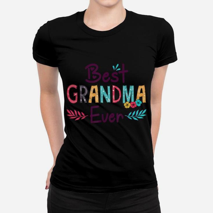Best Grandma Ever Shirt Women Flower Decor Grandma Women T-shirt