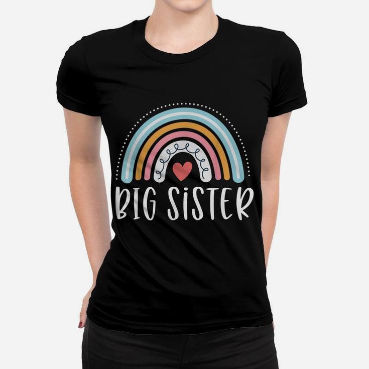 Big Sister Gifts Sibling Family Rainbow Graphic Women T-shirt