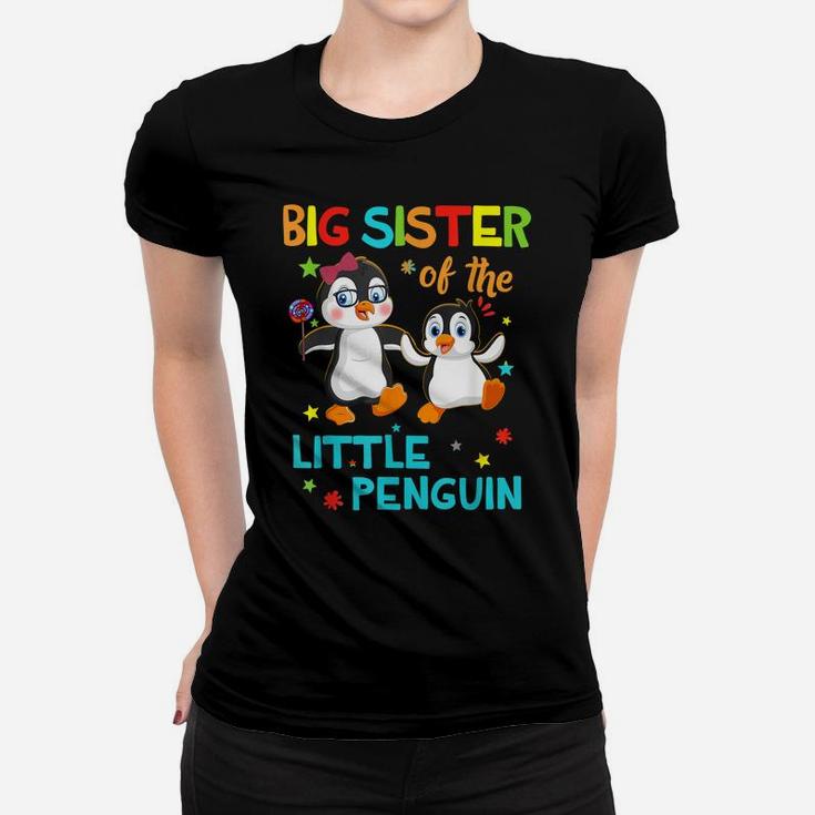 Big Sister Of Little Penguin Birthday Family Shirts Matching Women T-shirt