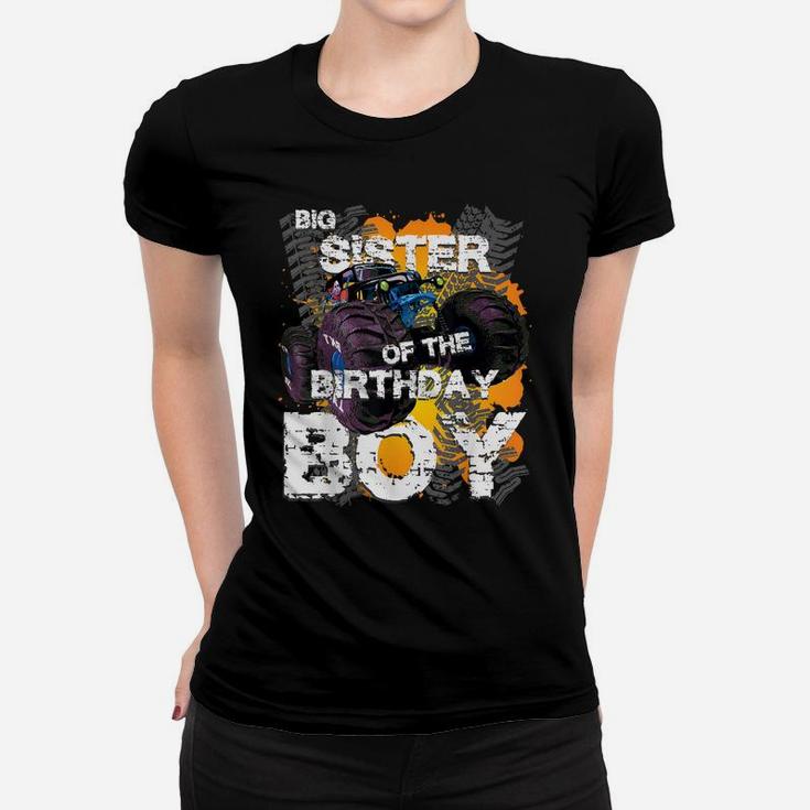 Big Sister Of The Birthday Boy Monster Truck Matching Women T-shirt