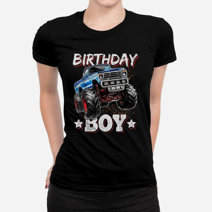 Birthday Boy Monster Truck Birthday Party Gift For Boys Kids Women T-shirt