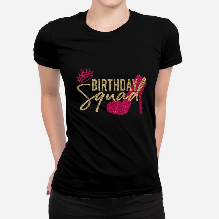 Birthday Squad Party Birthday Pink Gold Shoe Gift Women T-shirt