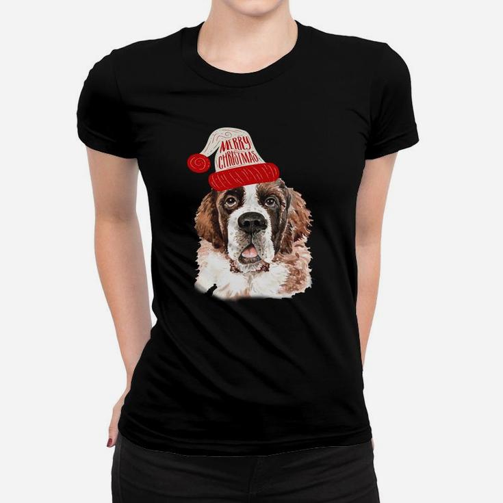 Black Base Saint Bernard Christmas Gift For Dog Lovers Sweatshirt Women T-shirt