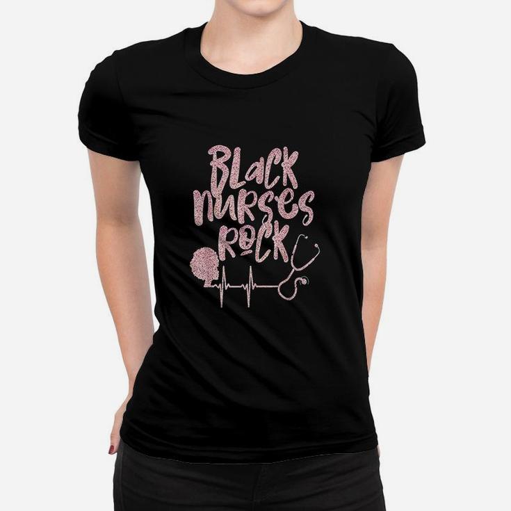Black Nurses Heartbeat Women T-shirt