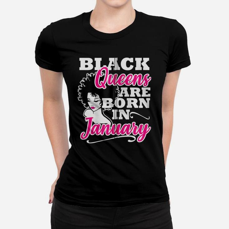 Black Queen January Birthday Gift Capricorn Aquarius Women Zip Hoodie Women T-shirt