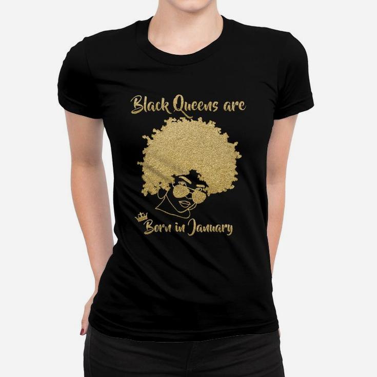 Black Queen January Birthday Gift Woman Afro Choclit Melanin Sweatshirt Women T-shirt