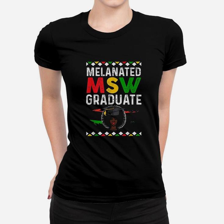 Black Queen Msw Social Work Grads Masters Graduation Women T-shirt