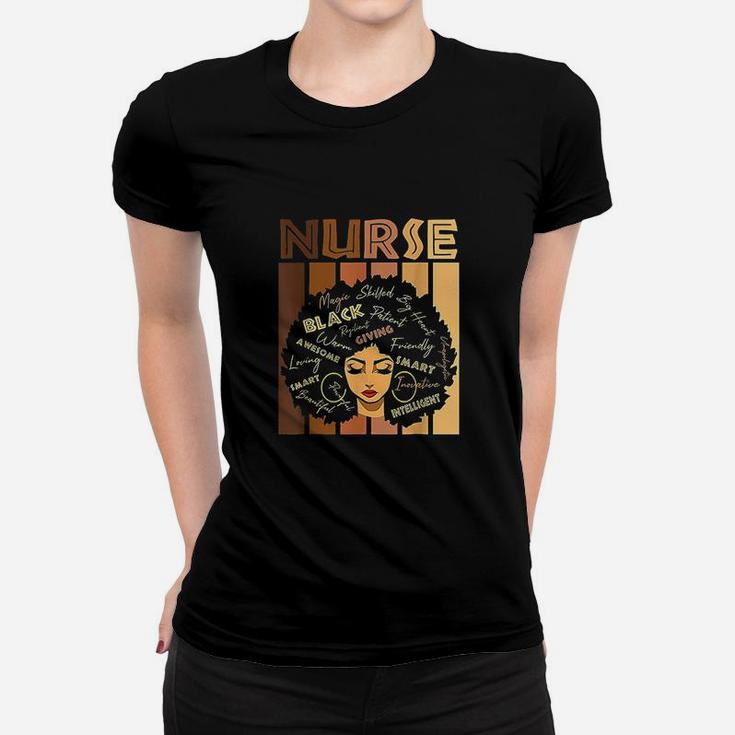 Black Strong Nurse Afro Love Melanin African American Women Women T-shirt