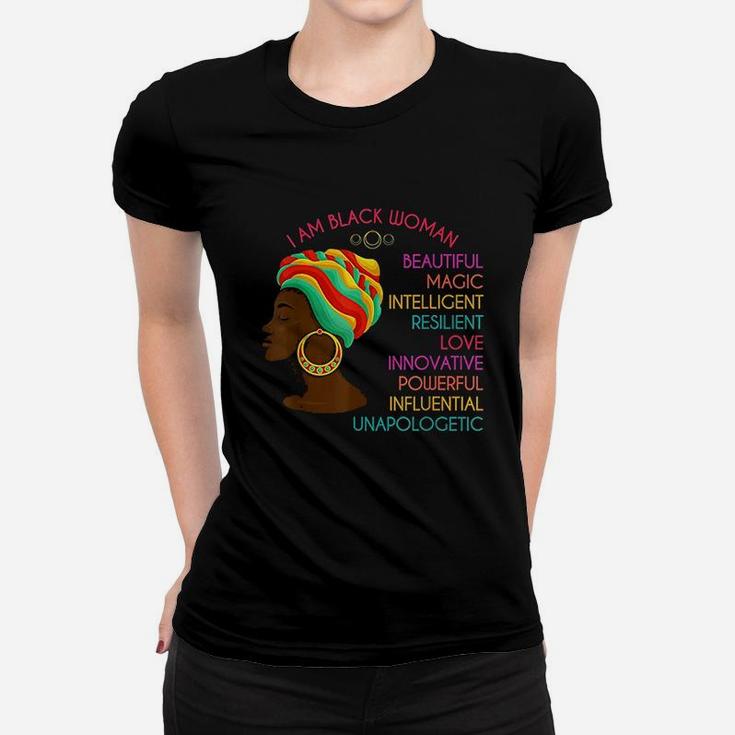 Black Woman African Roots Pride Gift Black History Women T-shirt