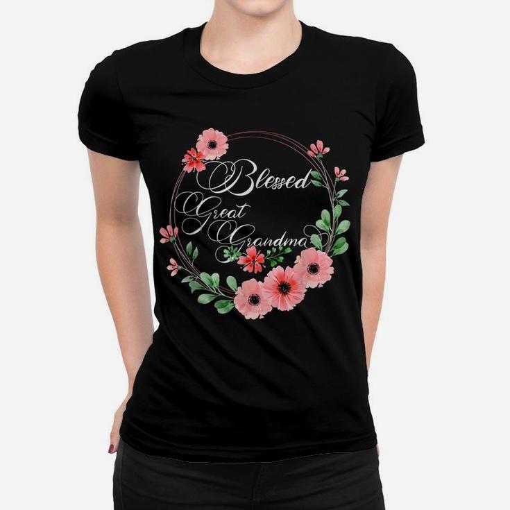 Blessed Great Grandma Shirt For Women Beautiful Flower Women T-shirt