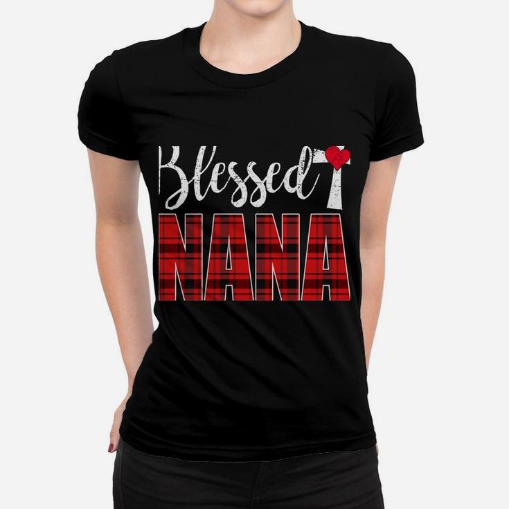 Blessed Nana Cross Caro Christmas Funny Nana Gift Xmas Sweatshirt Women T-shirt