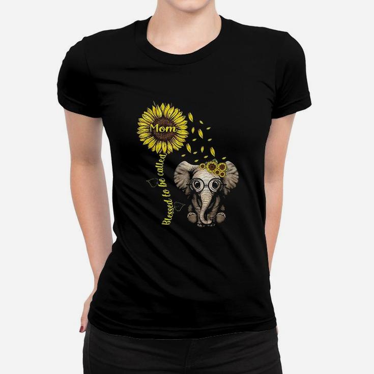 Blessed To Be Called Mom Sunflower Elephant Sunflower Women T-shirt