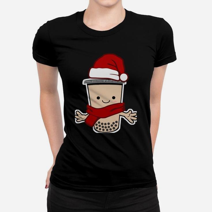 Boba Christmas Cute Xmas Bubble Milk Tea Sweatshirt Women T-shirt