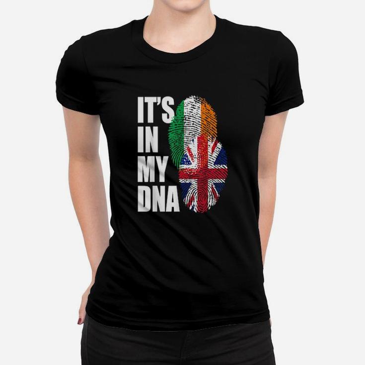 British And Irish Mix Dna Flag Heritage Women T-shirt